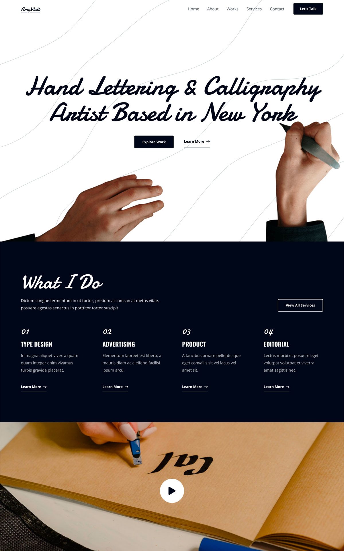 calligraphy artist 02 home astra template preview