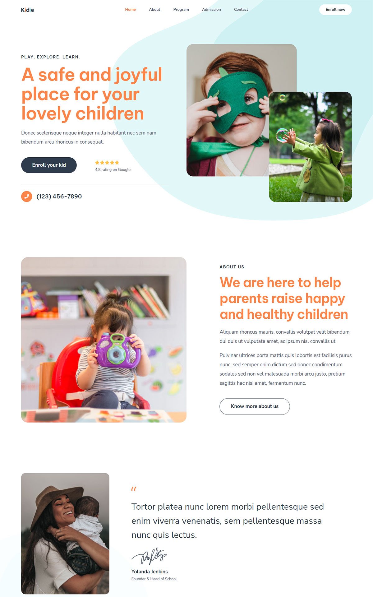 daycare astra template preview