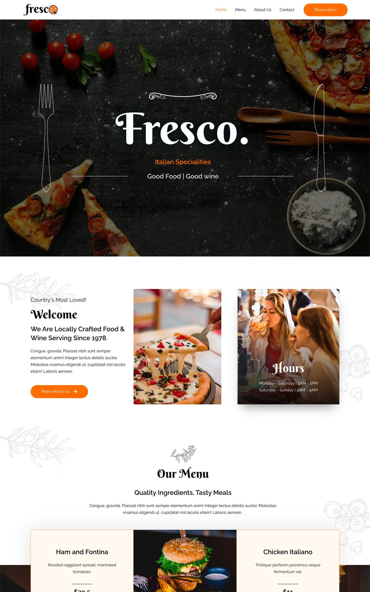 italian restaurant 02 home 1 astra template preview