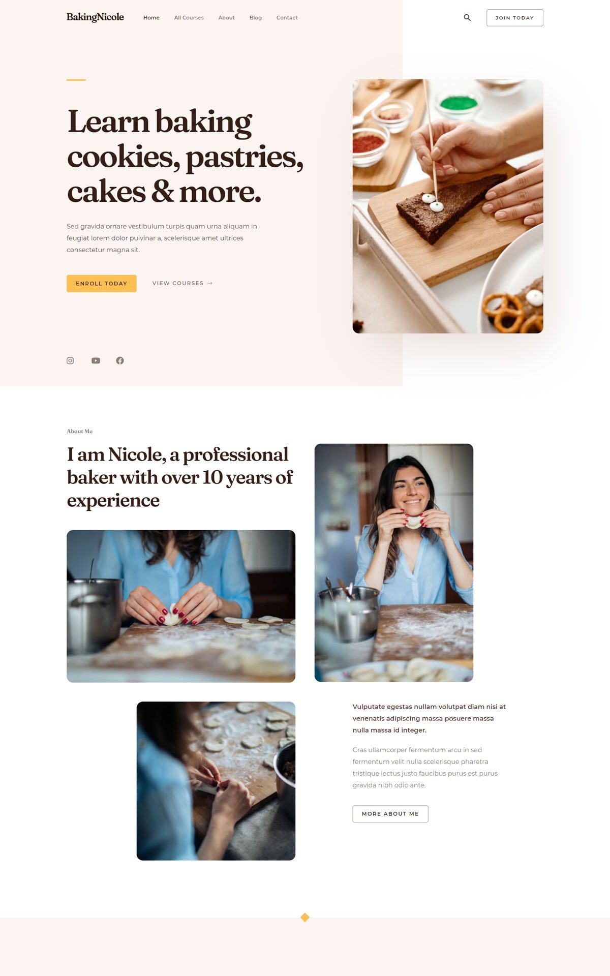 learn baking 02 homepage astra template preview