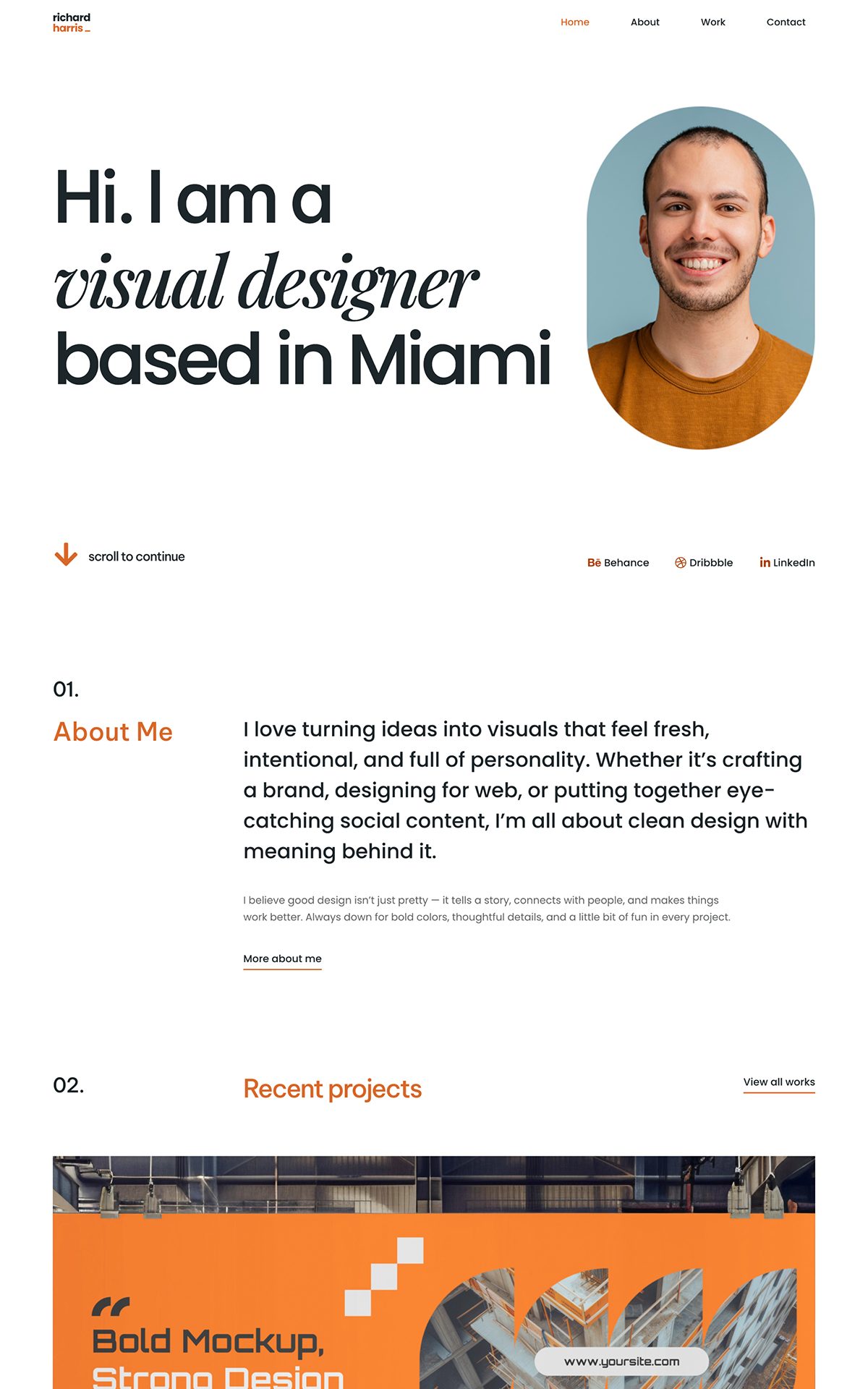 visual artist portfolio 02 home 1 astra template preview