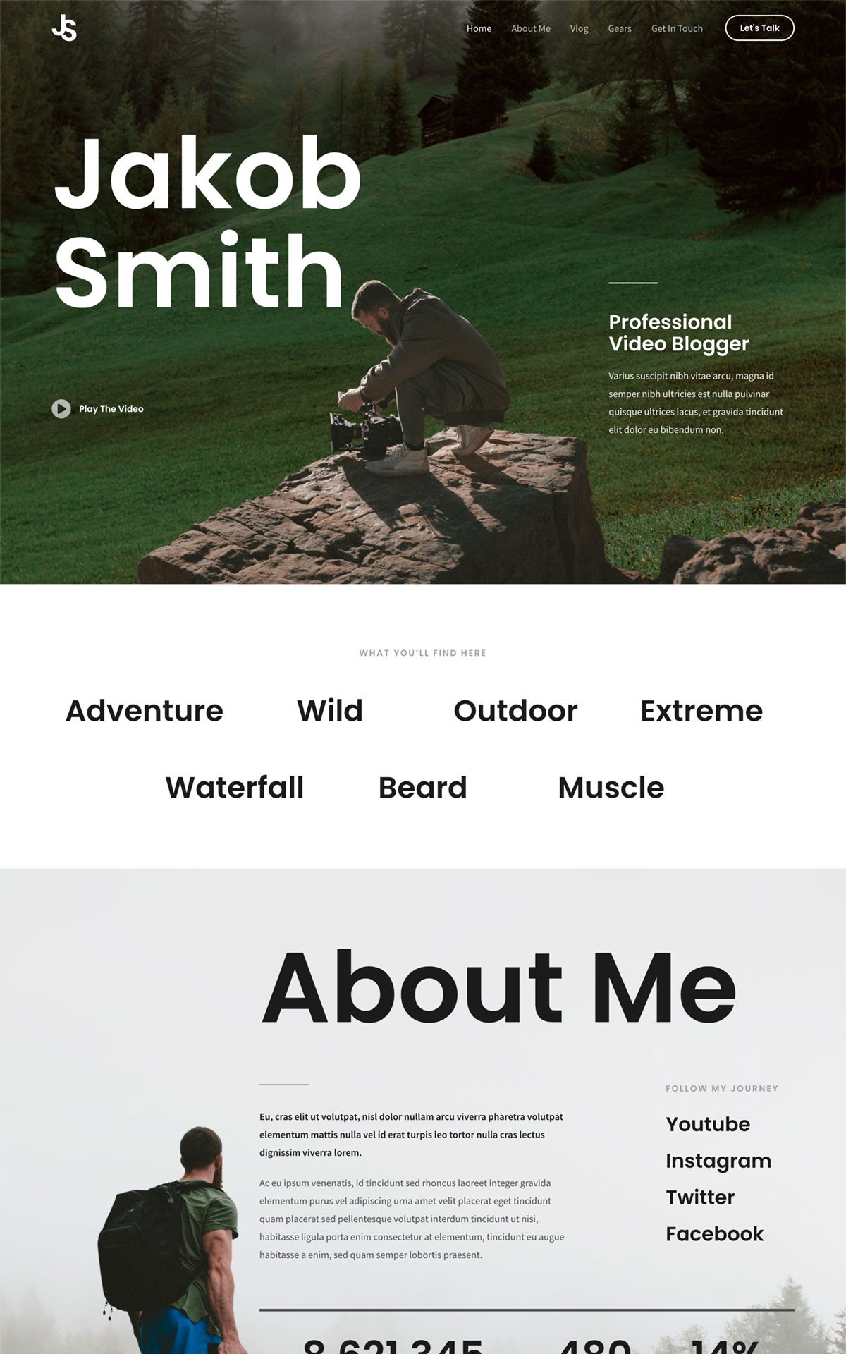 vlogger 02 home astra template preview